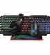 OUT Set USB Tastatura+Miš+Slušalice+Podloga Xtrike CMX411 4in1 gejmerski set za sa površinskim osvetljenjem crno/crven